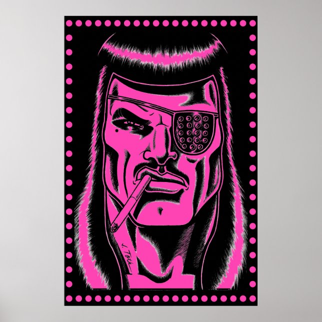 Jet Latex™/Studs/Hot Pink/Large Poster (Vorne)