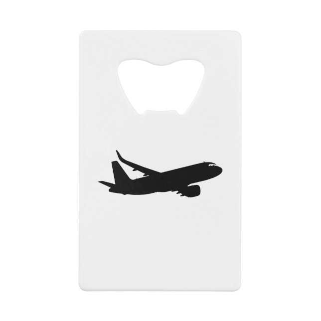 Jet Liner Black-Silhouette für Flugzeuge Geldbeutel Flaschenöffner (Vorderseite)