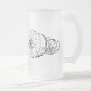 Jet-Motor Mattglas Bierglas