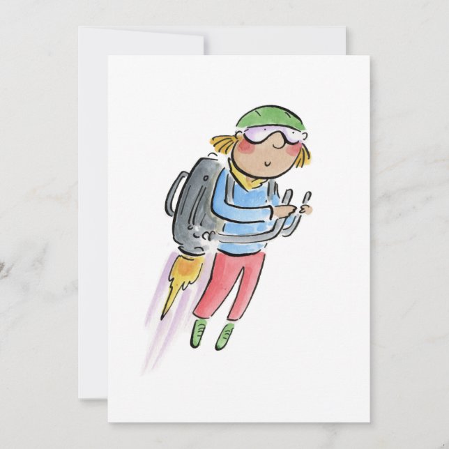 Jet Pack Einladung (Vorderseite)