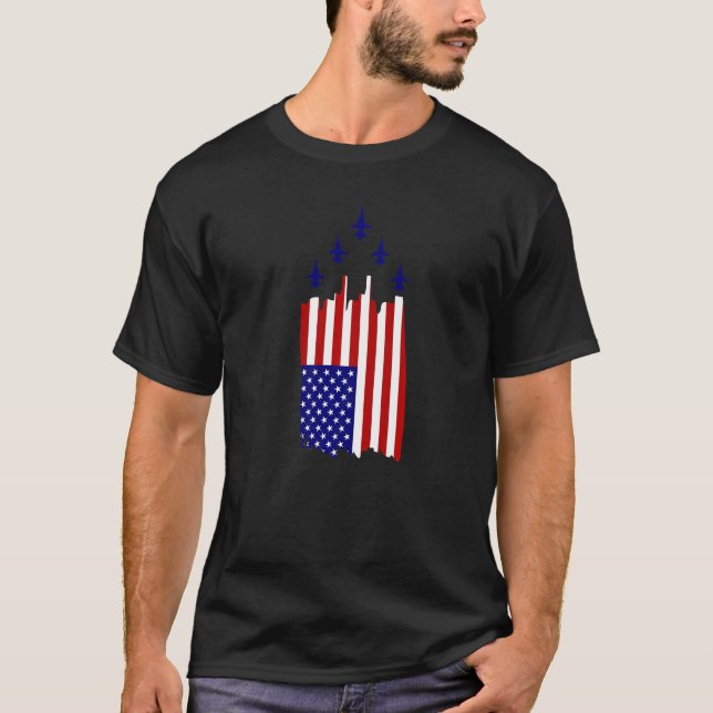 Jet Patriotismus vom 4. Juli T-Shirt (Vorderseite)