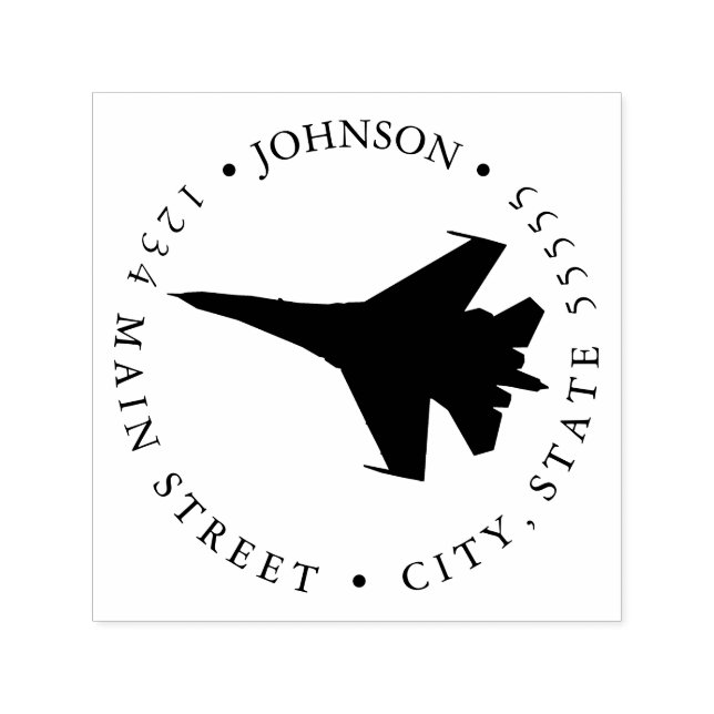 Jet Pilot Silhouette Return Label Permastempel (Design)