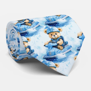 Jet Ski Blue Teddy Bear Cravate