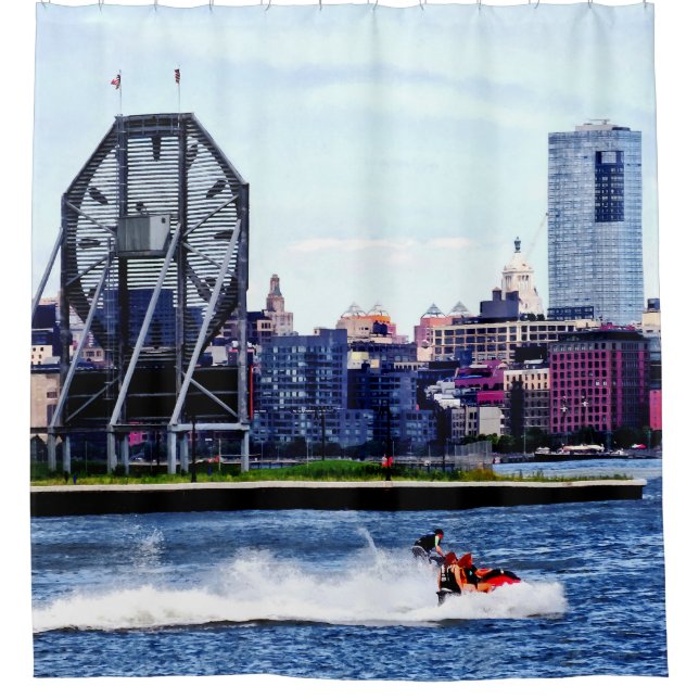 Jet Ski by Colgate Clock Duschvorhang (Vorderseite)