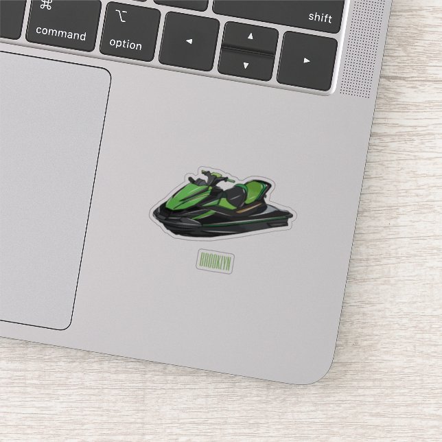 Jet ski Cartoon Illustration Aufkleber (Ausschnitt)