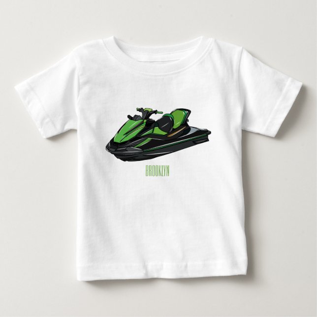 Jet ski Cartoon Illustration Baby T-shirt (Vorderseite)