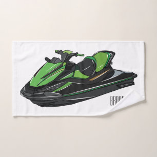 Jet ski Cartoon Illustration Badhandtuch Set