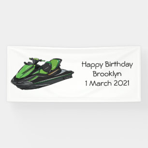 Jet ski Cartoon Illustration Banner