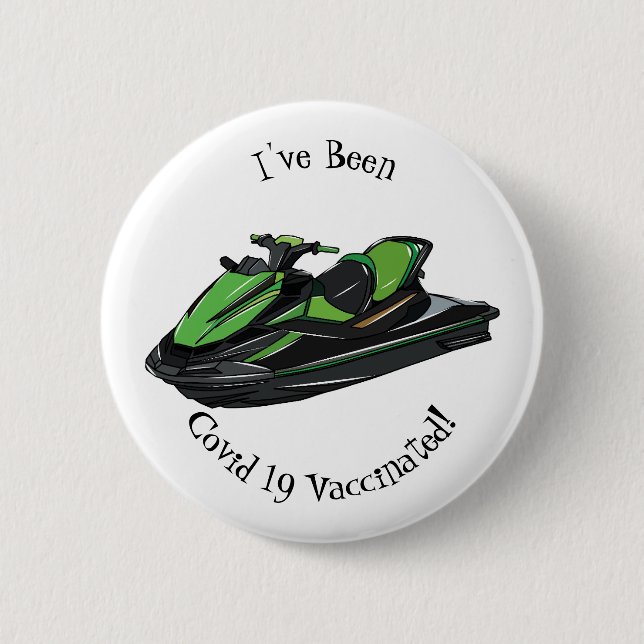 Jet ski Cartoon Illustration Button (Vorderseite)