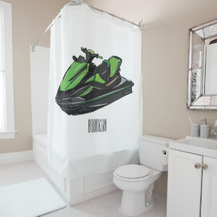 Jet ski Cartoon Illustration Duschvorhang