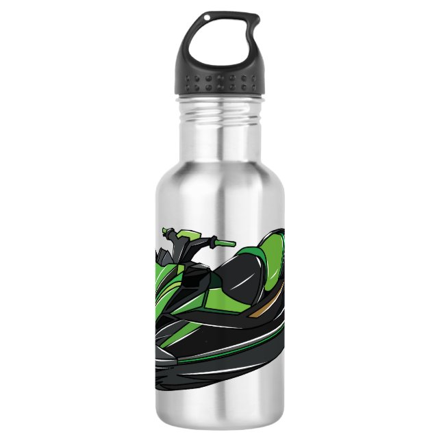 Jet ski Cartoon Illustration Edelstahlflasche (Vorderseite)