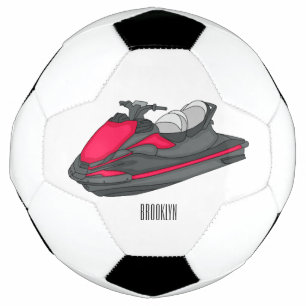 Jet ski cartoon illustration fußball