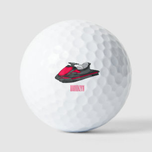 Jet ski Cartoon Illustration Golfball
