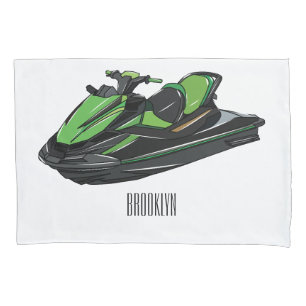 Jet ski Cartoon Illustration Kissenbezug