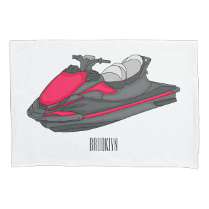 Jet ski Cartoon Illustration Kissenbezug