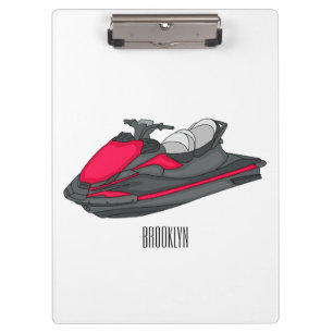 Jet ski Cartoon Illustration Klemmbrett
