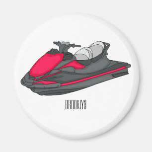 Jet ski Cartoon Illustration Magnet