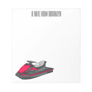 Jet ski cartoon illustration notizblock
