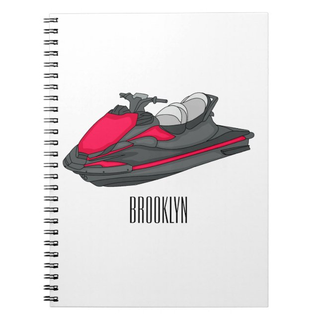 Jet ski cartoon illustration notizblock (Vorderseite)