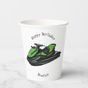 Jet ski Cartoon Illustration Pappbecher
