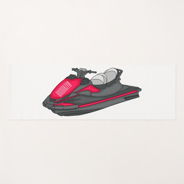 Jet ski Cartoon Illustration Yogamatte (Vorderseite (Horizontal))