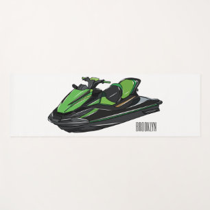 Jet ski Cartoon Illustration Yogamatte