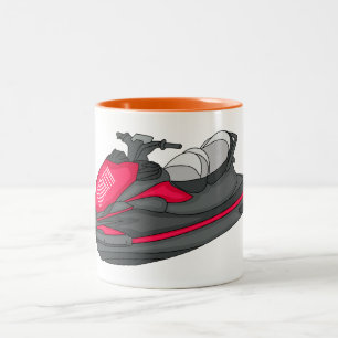 Jet ski Cartoon Illustration Zweifarbige Tasse