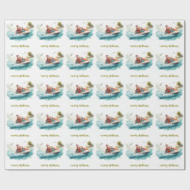 Jet Ski Christmas Holiday with Santa Claus Geschenkpapier