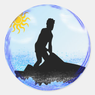 Jet Ski Dreams Runder Aufkleber