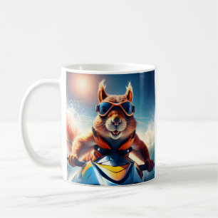 Jet-Ski-Eichhörnchen, lustiges Sommerabenteuer Kaffeetasse