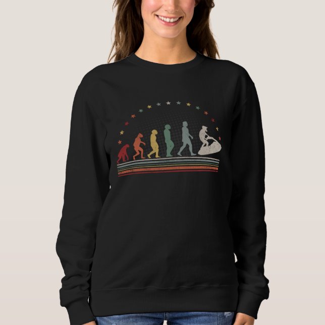 Jet Ski Evolution Retro Motorboat Hobby Jet Ski Sweatshirt (Vorderseite)