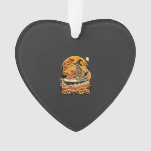 Jet Ski Halloween Skelett Hexe Kürbis Design_1 Ornament