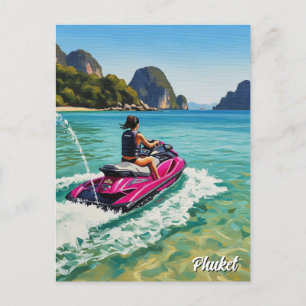 Jet Ski in Phuket Patong Beach Thailand Reise Postkarte
