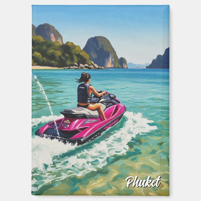 Jet Ski in Phuket Patong Beach Thailand Travel Magnet (Vorderseite)