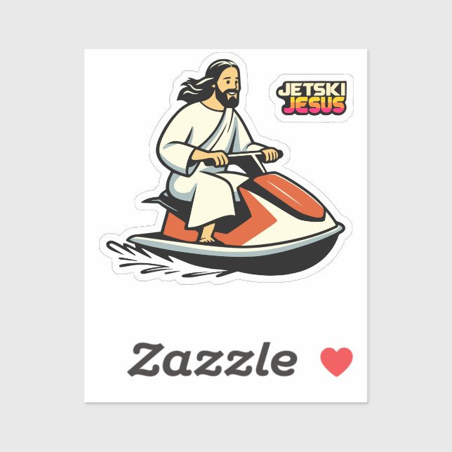 Jet-Ski Jesus Aufkleber (Blatt)
