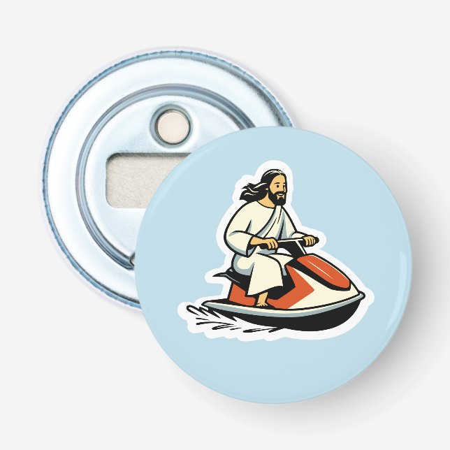 Jet-Ski Jesus Flaschenöffner (Vorderseite)