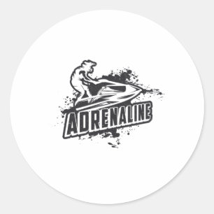 Jet Ski Jet Ski Adrenaline Wassersport Jetski Runder Aufkleber