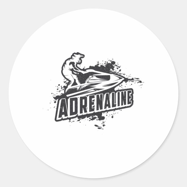 Jet Ski Jet Ski Adrenaline Wassersport Jetski Runder Aufkleber (Vorderseite)