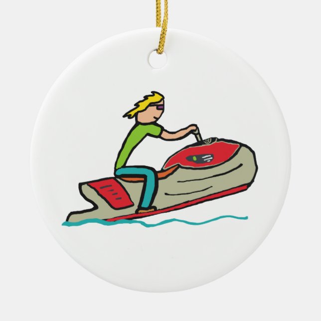 Jet Ski Keramik Ornament (Vorne)