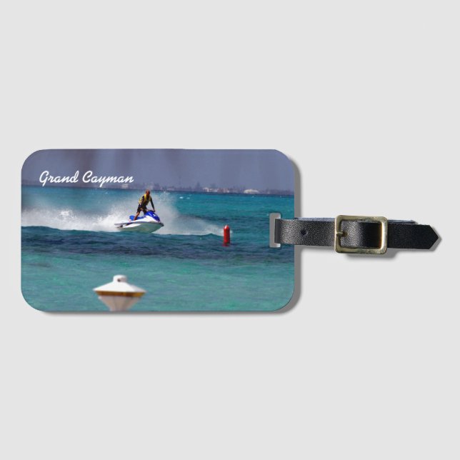 Jet Ski Paradise Cayman Island. Gepäckanhänger (Vorderseite (Horizontal))