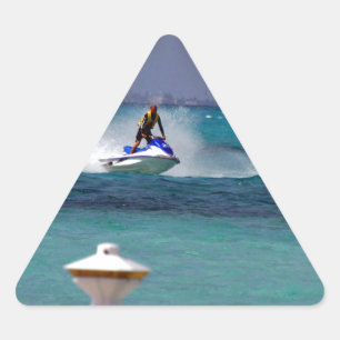 Jet Ski Paradise Dreieckiger Aufkleber