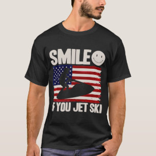 Jet Ski Smile Wenn Sie jet Ski American Flag T-Shirt