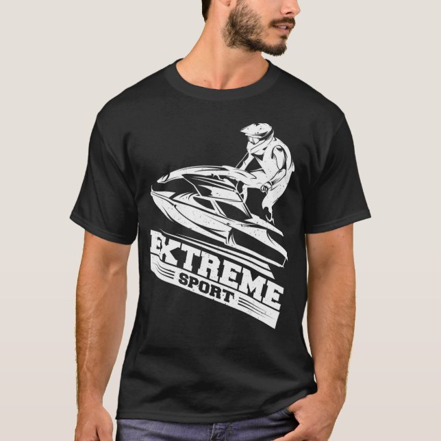 Jet Ski T Skier T-Shirt Skigebiet Sportplatz Shirt (Vorderseite)
