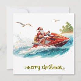 Jet Ski Weihnachtsfeier mit dem Weihnachtsmann Feiertagskarte