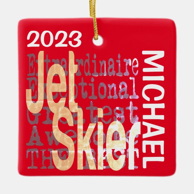 Jet Skier Extraordinaire CUSTOM Keramikornament (Vorderseite)