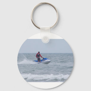 Jet-Skifahren am Strand Schlüsselanhänger