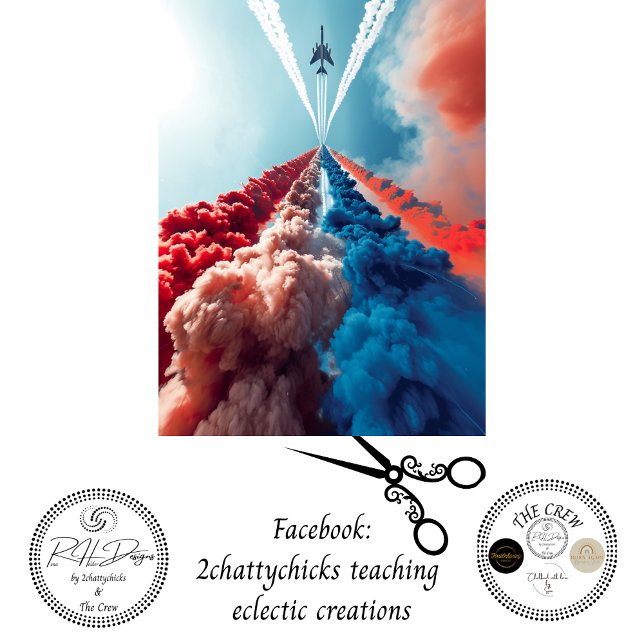 Jet Smoke Trails Red White Blue Decoupage Seidenpapier (Von Creator hochgeladen)