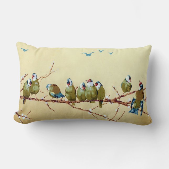 Jet victorien vintage de coussin de jolis oiseaux (Recto)