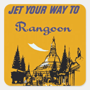 Jet Your Way to Rangoon Quadratischer Aufkleber