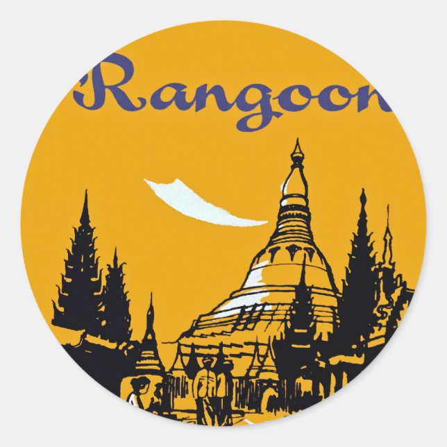 Jet Your Way to Rangoon Runder Aufkleber (Vorderseite)